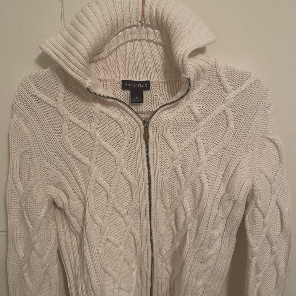 Ann Taylor Zip Front Sweater